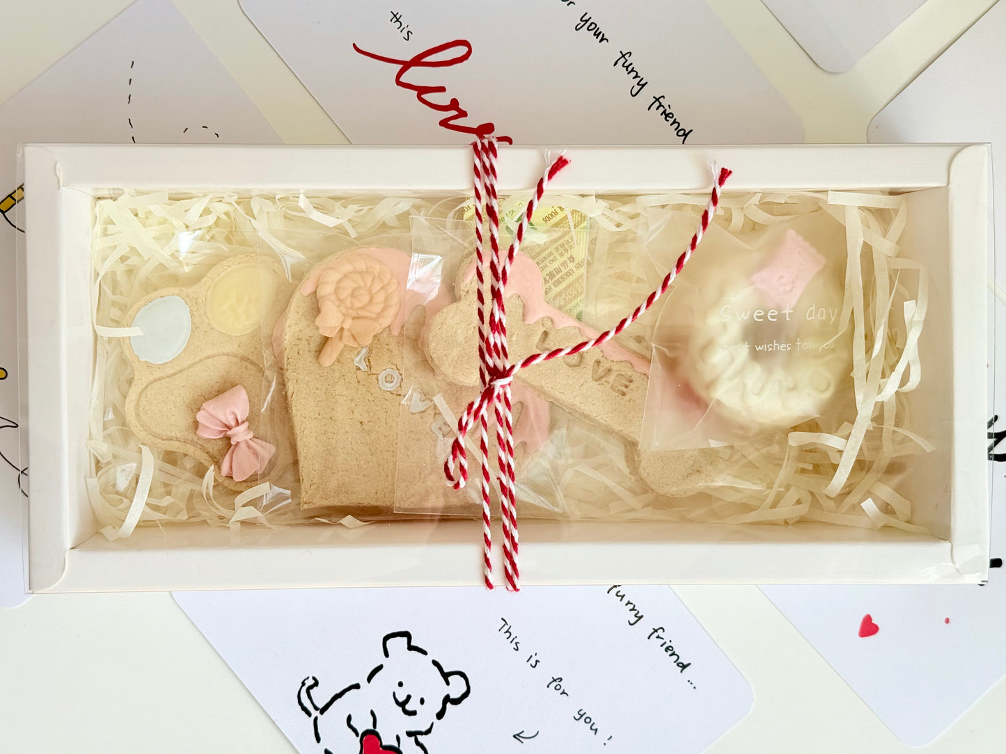 Valentine’s gift for her pet / his pet Valentine's box with custom design pet treat dog treat