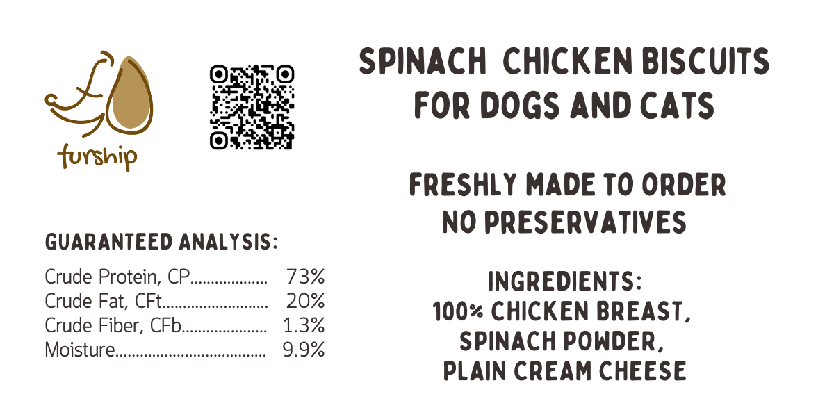 Natural Homemade Spinach Chicken Biscuits Dog Treat